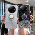 For Xiaomi Poco C61 Case Shiny Ring Glitter Soft Transparent Holder Stand Back Cover with ring Stars Moon Girls Cover For Xiaomi Poco C61+ Back Cover Phone Cases. 