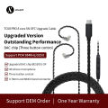 JCALLY Black TC08 PRO Silver Plated TYPE-C Earphone Upgrade Cable With MIC MMCX 2Pin 0.75/0.78 QDC for KZ KBEAR TRN 7HZ TFZ.