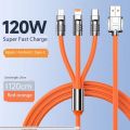120W High speed Super charging cable. Super flash charge one drag three digital lines.. 
