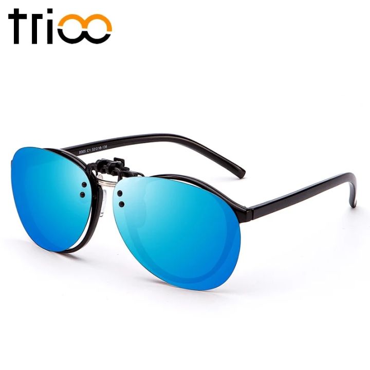 TRIOO%20Clip%20on%20Sunglasses%20For%20Myopia%20Frame%20Rimless%20Flip%20Up%20Polarized%20Sun%20Glasses%20For%20Men%20Driving%20Anti-Glare%20Lunette%20Pilot%20Style%20-%20Image%203