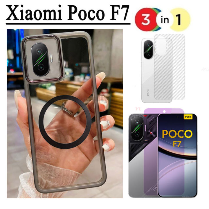 Poco%20F7%204in1%20Case%20Magnetic%20Sticker%20Shockproof%20Phone%20Case%20for%20Xiaomi%20Poco%20F7%20Ultra%20F7%20Pro%20X7%20Pro%20M7%20Pro%20Tempered%20Glass%20Screen%20Protector+back%20film%20-%20Image%202