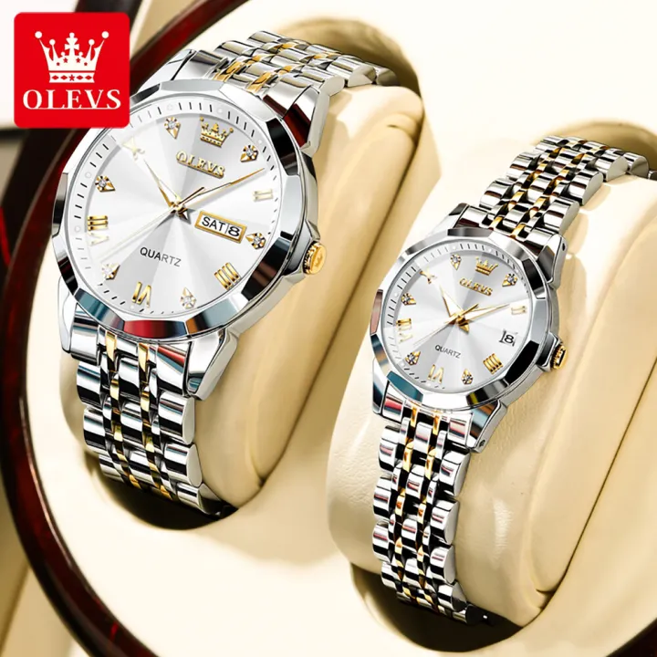 Olevs%20%20Couple%20-9931%20Fashion%20Stainless%20Steel%20Analog%20Wrist%20Watch%20For%20Men%20-%20Image%202