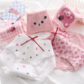 Pink floral mid rise breathable panties cute sweet girls student triangle shorts.