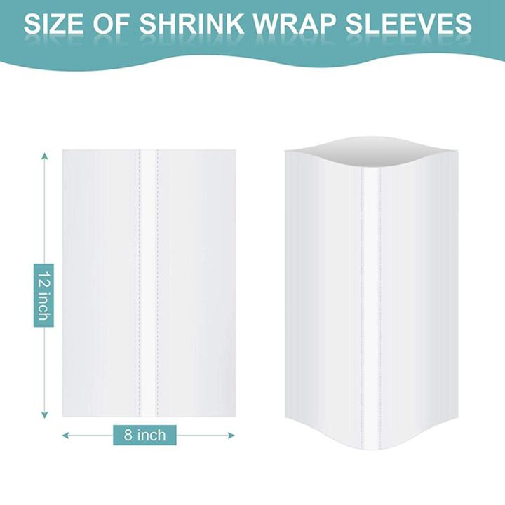 Yeruvce 100 Pièces Film Rétractable Sublimation 5x10 Pouces - Sacs Blancs Résistants Pour Gobelets Et Objets Personnalisés, Transfert Chaleur Facile