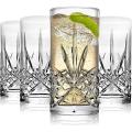 Crystal Glass Drinkware Set (Highball Cocktail Tumbler (340ml) - 6 Piece). 