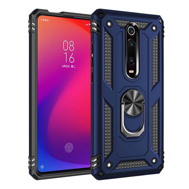 xprmy for Redmi K20/K20 Pro/Xiaomi 9T/9T Pro phone Case Luxury Armor Shockproof TPU PC 2 in 1 360 Degree Rotating Holder Ring Back Cover