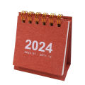 2024 Retro Simple Solid Color Desk Calendar Desktop Paper Mini Stand Calendar Daily Table Planner Yearly Agenda Organizer. 