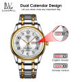 LouisWill Men’s Watch Fashion Quartz Watch Watches Steel Strap Watches 30M Waterproof Watch Large Number Dial Watches Luxury Design Watch Wristwatch With Calender Luminous Pointer. 