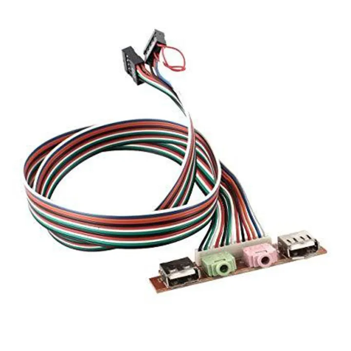 PC Computer Case Front Panel USB Audio Port Mic Earphone Cable Line
