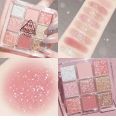 【The Edge of Beauty】New 9 Color Pink Eyehadow Pearlecent Matte Glitter Eye hadow Palette Waterproof Korean Makeup Cometic.