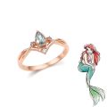 Disney Princess Collection Metal Ring Snow White Cinderella Ariel Cartoon Ring Jewelry Accessories Gifts For Girls Kids Toys.