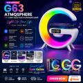 G63 Speaker Lamp - APP Control 3 in 1 Multi-Function Bluetooth Speaker With Wireless Charging, RGB Light and Alarm Clock - Charger G Lamp with Sunrise Alarm for Bedroom & Bedside table (G Speaker). 