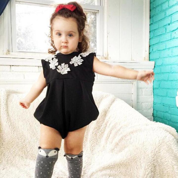 Female Children Summer Baby Crawling Dress Small Flowers Connected