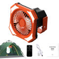 Camping Tent Fan Multifunctional 10000mAh Power Bank LED Lantern Portable Camping Fan USB Beach Fan With Hook. 
