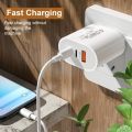 Universal Portable EU/US Plastic 40W USB-C Fast Charging Plug Premium Compatible Lightweight 3 Ports Travel Charger PD Power Adapter. 