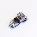 T-shaped double non stripping straight branch connector, press type quick wiring, red and black wire.