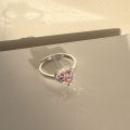 Full body 925 sterling silver ring female pink love ring 2022 early spring new gem girl heart J182j.