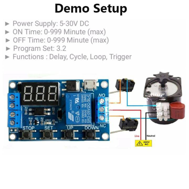 Digital Timer Control Switch Relay for Turning Motor or Electric Divice - Digital Timer Controller Circuite