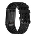 Solid Color Breathable Sports Silicone Watch Band For Fitbit Charge 6.