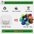 Reusable Coffee Pods Refillable Coffee Capsules Stainless Steel Reusable Pods with Lids Fit for Nespresso Coffee Machine.