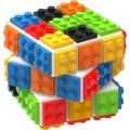 Speed Magic Cube 3x3 Build-on Brick Magic Cube Brain Teaser Puzzle and Bricks Toy in 1 for Kids Gift. 