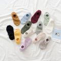 5 Pairs Women Non-slip Socks Invisible Summer Solid Color Mesh Ankle Boat Socks Silicone Female Cotton Slipper No Show Socks. 