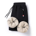 Men's Winter Lambskin Cotton Velvet Pants Thickening Exercise Straight Leg Sweatpants Men's Casual Jogger Pants Trendy Men. 