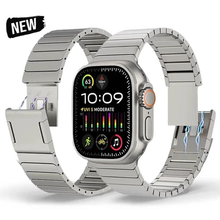 Magnetic Link Bracelet For Apple Watch Band Ultra 49mm Series  45mm Stainless Steel Strap For iWatch SE 44mm 42mm