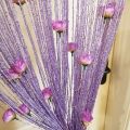 【User-friendly】 Elegant Rose Flower String Curtain Room Divider 1*2M Door Curtain Solid Color Tassel Window Curtain Home Decor. 