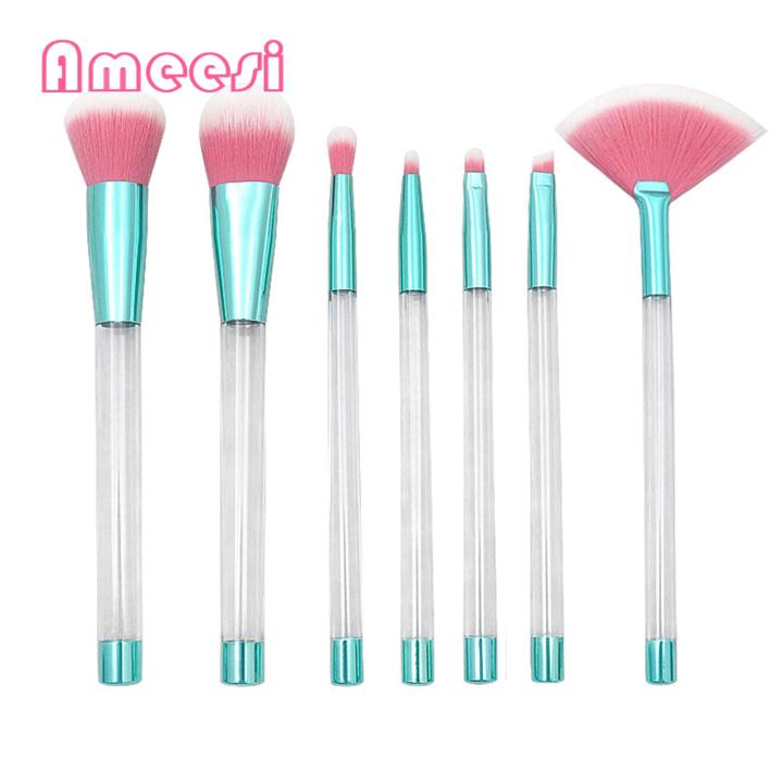 Soft Makeup Bruss 7pcs Glitter Handle Makeup Brush Set rle Multifunction Cosmetic Bruss for er Blush Contour Eye Shadow Brow Lip Detailing