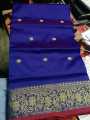 Maroon colour tangail half silk Nokshi peaire Saree for Women by Ekush Shatak.