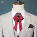 Pre Tied Bow Tie Brooch Pin Retro Style, with Long Ribbon , Adjustable ,Rhinestone Clothing Accessories Necktie for Wedding Teens. 