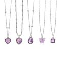5Pcs Crystal Butterfly Heart Shape Chokers & Water Drop Pendant Necklaces Set for Women and Girls - Trendy Geometric Jewelry. 
