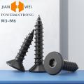 M3 M4 M5 M6 Self-tapping Screws 8.8 Grade Alloy Steel Flat Head Black Inner Hexagon Countersunk Tapping Wood Bolts 5/10/20pcs.