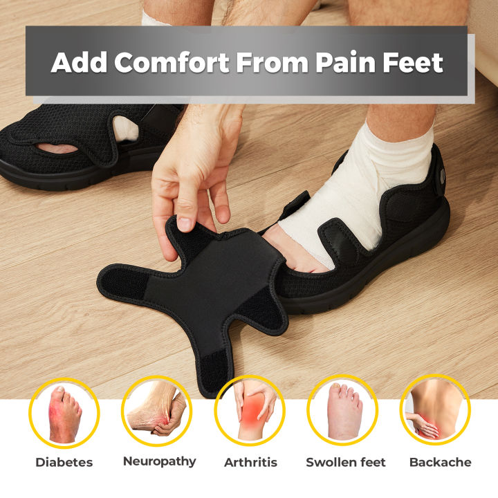 FitVille%20Men's%20Sandals%20Widened%20Diabetes%20Shoes%20Mens%20Summer%20Shoes%20Lightweight%20for%20Swollen%20Feet%20Plantar%20Fasciitis%20Relief%20Pain%20-%20Image%204