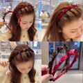 Fashion Sweet Braided Hair Clip Band Non-slip Headband Hairpin Ornaments Hair Clip Accessories Simple Teeth Design Hair Hoop for Women Girls.