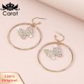 Carat Drop Earrings Sparkling Rhinestone Butterfly Dangle Drop Earrings Fashion Accessories. 