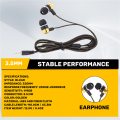 1.1M Reflective Fiber Cloth Line Noise Isolating Stereo In-ear Earphone Earbuds Headphones with 3.5 MM Jack Standard Golden. 