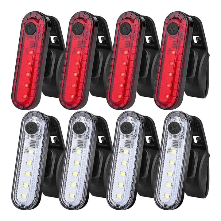 8Pack USB Rechargeable Front and Rear LED Bike Tail Light Bicycle Light Bike Headlight for Road Bike Cycling