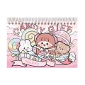 Kawaii Cute Sticky Journal Sticker Book spiral Transparent 6 Sheet. 