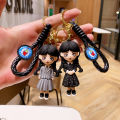 New Wednesday Dress Girl Keychain Exquisite Figure Model Doll School Bag Hanger Chain Keychain Gift. 
