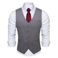 【Nightmaree】Grey Solid Rayon Polyester Suit Vest for Men Formal Wedding Business Blazer Waistcoat Men Clothing Wholesale DiBanGu.