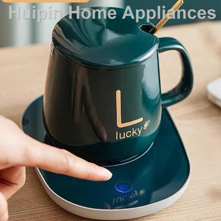 Sweet Life 55 Degree Constant Ceramic Coffee Cup Mug With Heating Pad Set - Coffee Mug
