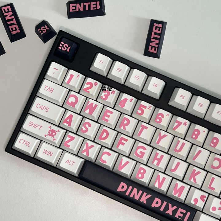 Pink large-character keycaps Hope Brother Original Adaptation to the original height of the mechanical keyboard, the material of the sublimation key, the claw