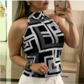 Women Blouses Leopard Print Ladies Shirts And Tops Halter Blouse Sleeveless Tops Womens Clothing Summer Female Blouses.