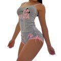 Pyjamas Women Camisole Sleep Wear Women Pajamas Heart Print Nightgown Ruffled Flounce Shorts Lingerie Set Home Clothes. 