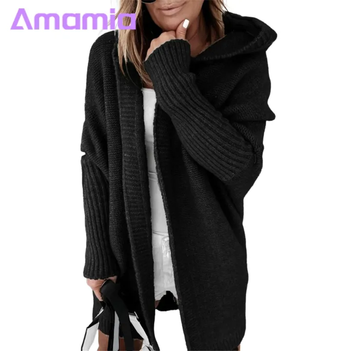 Women%20Jket%20Stylish%20Hooded%20Sweater%20Coat%20for%20Women%20Long%20Sleeve%20Knit%20Cardigan%20with%20Ribbed%20Cuffs%20Open%20Front%20Solid%20Colord-length%20Outerwear%20Women%20Knitted%20Cardigan%20Jket%20-%20Image%202