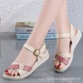 Casual Shoes 2024 Summer New Fashion All-Match Genuine Leather Flat Heel Women's Non-Slip Shoes Flat Student Mom Sandals for Women. 