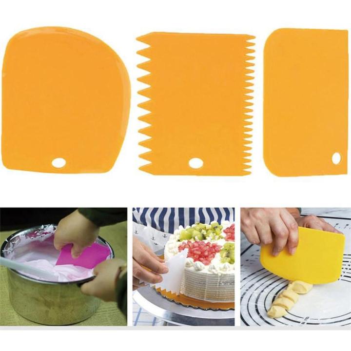 Cake Scraper Edge DIY Scraper Cake Decorating Fondant Pastry Cutters Baking Spatula Tools Molds 3 PCS