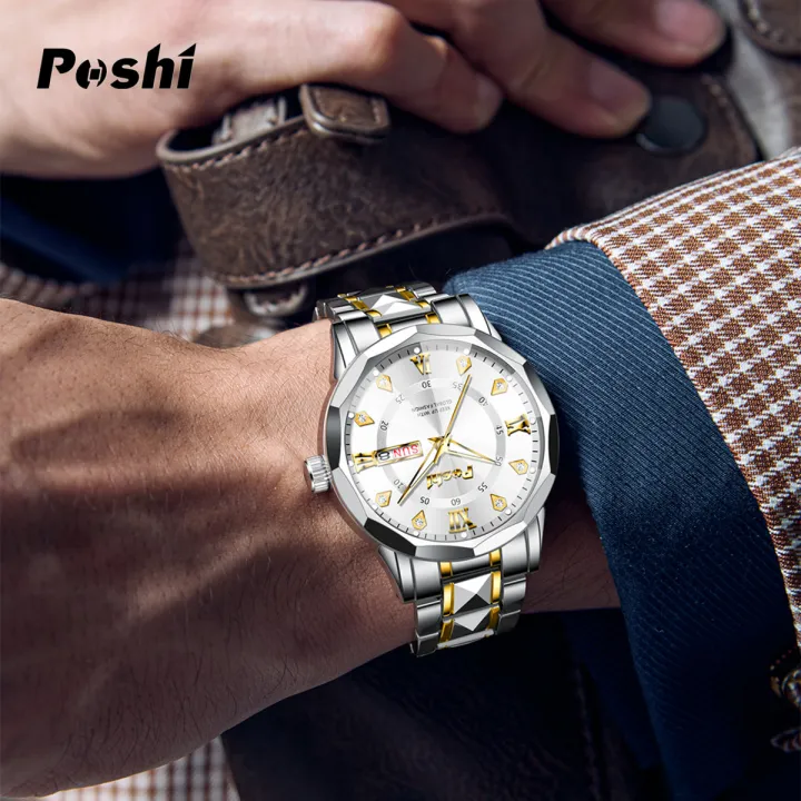 POSHI%20Men's%20Watch%20Date%20Week%20Fashion%20Watch%20Men%20Original%20Waterproof%20Non-mechanical%20Luminous%20Dual%20Calendar%20Quartz%20Wristwatch%20-%20Image%203